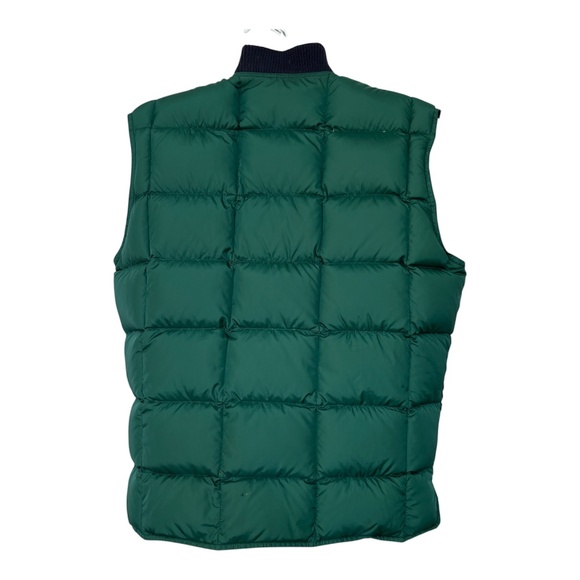 90s Eddie Bauer Reversible Puffer VEST Goose Down Size Mens Medium Green to Blue - Picture 2 of 6